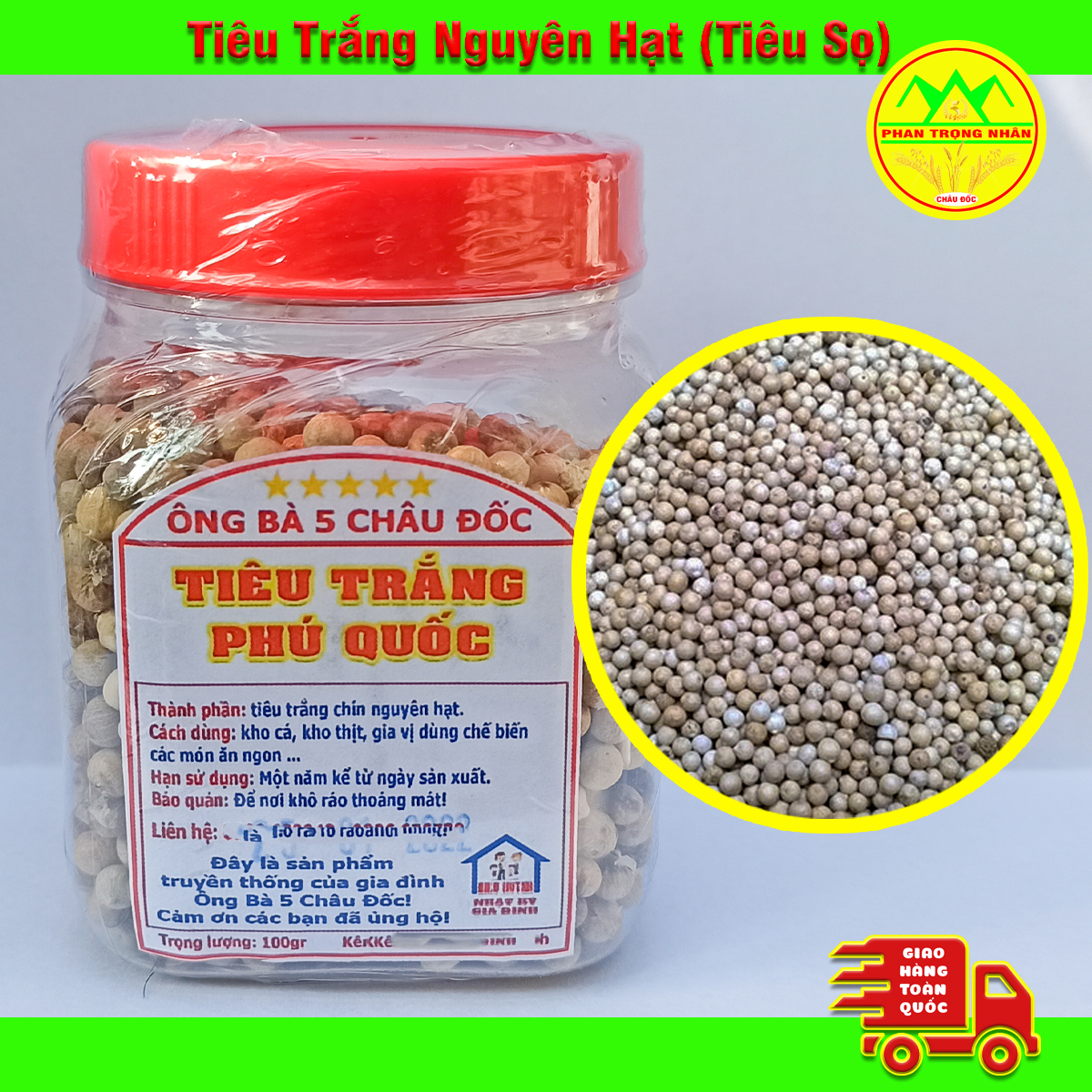 100gr Hạt Tiêu Trắng Phú Quốc Chín Thơm Và Cay Ngon Loại 1.