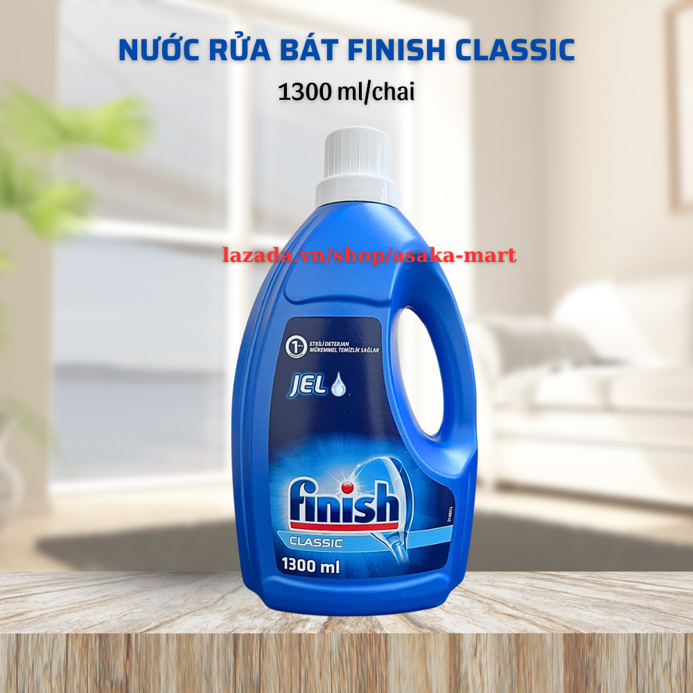 Nước rửa bát Finish Classic 1300ml rửa sạch và tiết kiệm nhập khẩu Châu Âu