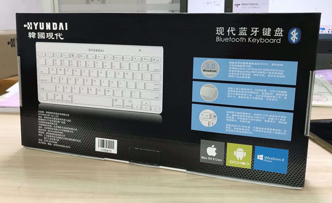 Bàn phím wireless bluetooth HUYDAI HY-BTA8 cho điện thoại, ipad, Laptop, smart tv