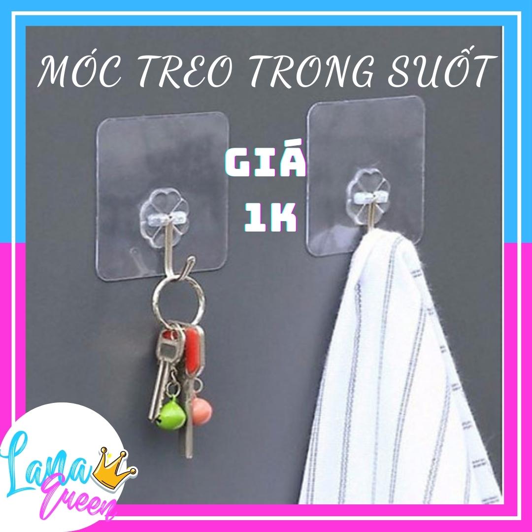 Móc Dán Tường Siêu Dính Móc Treo Quần Áo Trong Suốt Chịu Lực Tốt 5kg - LANA QUEEN