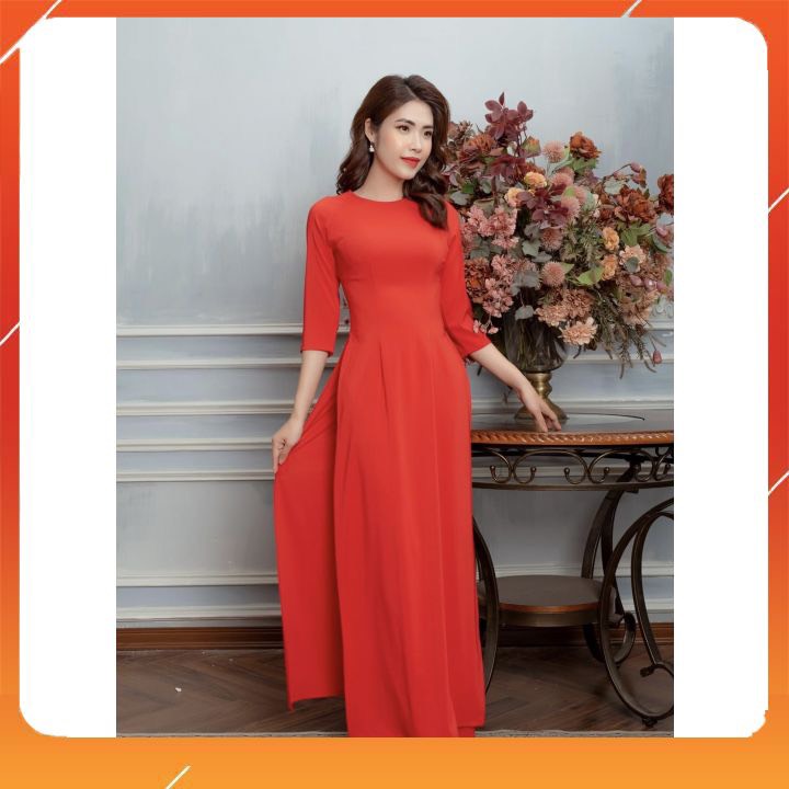 Áo Dài Truyền Thống Trơn 2 Tà Siêu Xinh Lụa nhật Cao Cấp - Mẫu ảnh tự chụp