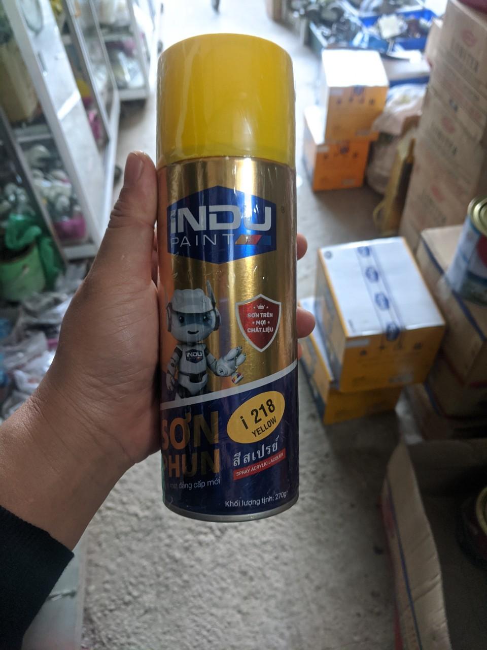 Sơn phun iNDU i218 400ml màu vàng (yellow).