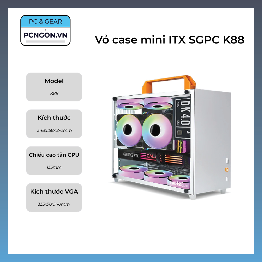 [PCNGON] Vỏ case máy tính mini ITX SGPC K88