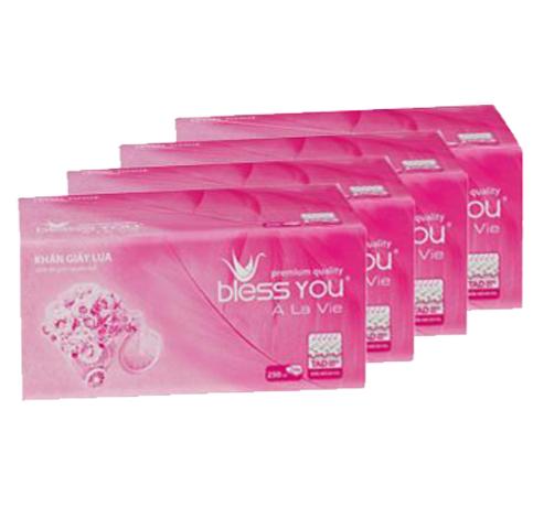 Bộ 4 gói khăn giấy rút Bless You 250 tờ