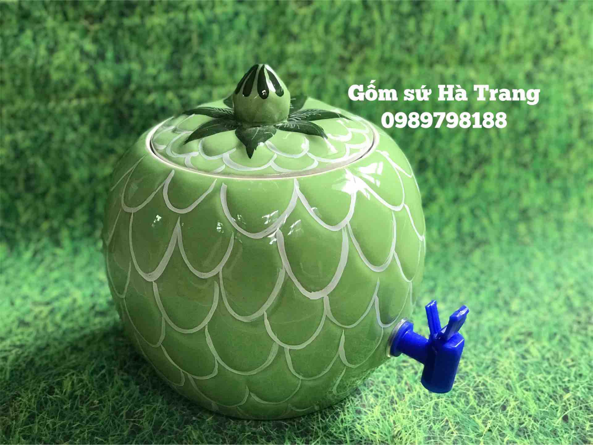 Bình nước quả na dung tích 5 lit gốm sứ Bát Tràng