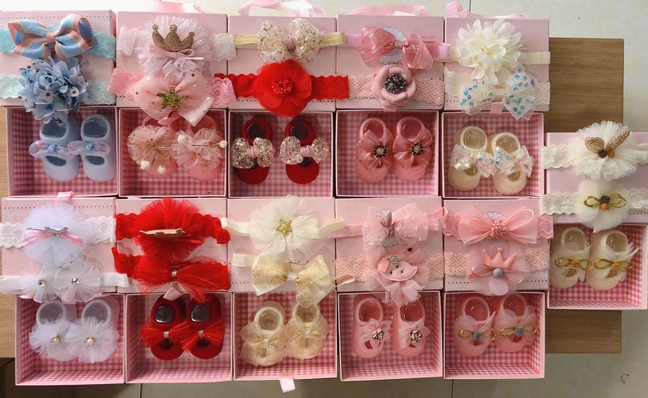 Set phụ kiện vớ băng đô cho bé xinh