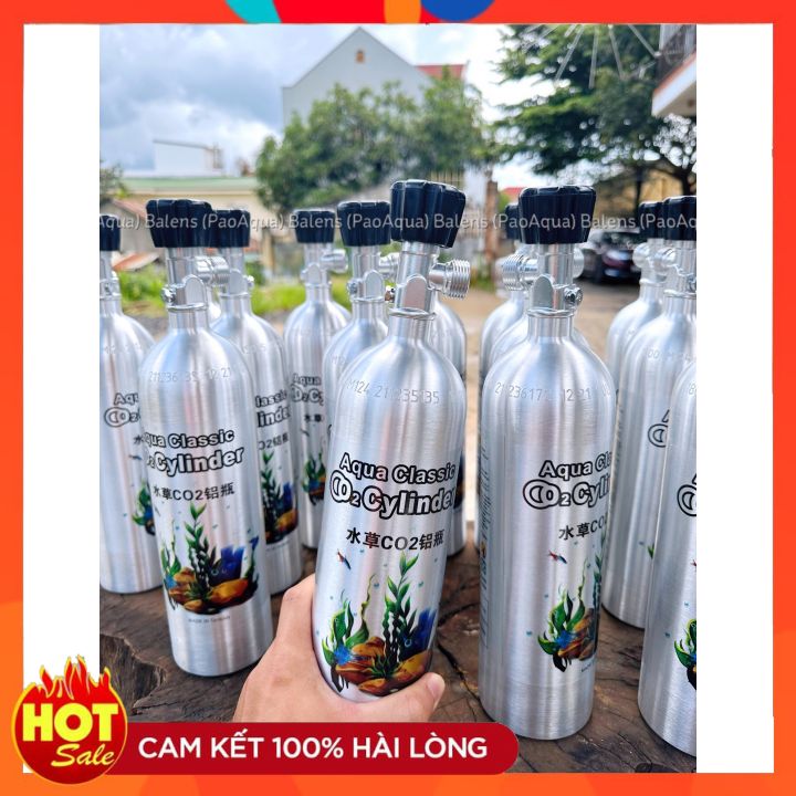 Bình co2 nhôm taiwan - bình co2 thuỷ sinh các loại 1 lít.