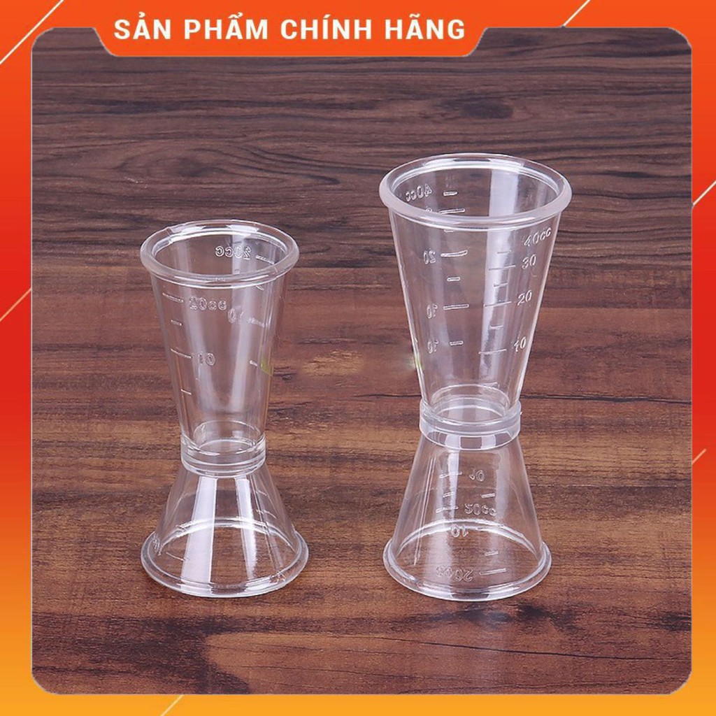 Ly đong định lượng 2 đầu cốc đong nhựa jigger 2 đầu định mức rõ ràng 2 loại 10-20ml và 20-40ml