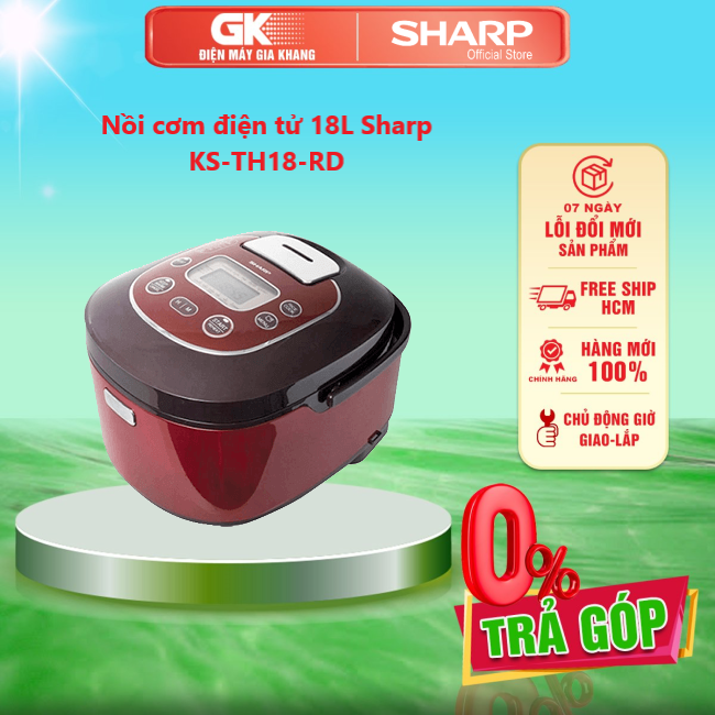 Nồi cơm điện tử 18L Sharp KS-TH18-RD - GIAO TOÀN QUỐC - FREESHIP HCM