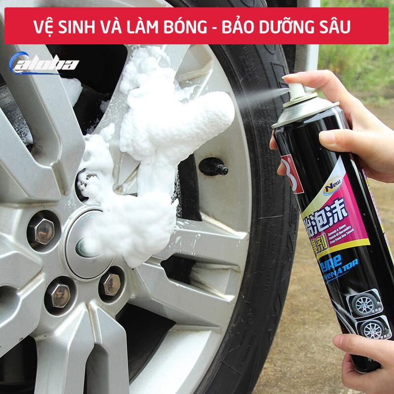 [HCM]Chai xịt vệ sinh lốp xedung dịch tạo bọt làm sạchbảo dưỡng mâm vành bánh ô tô xe hơi dưỡng đen bóng và chăm sóc bảo vệ lốp dung tích 680ml-B1107