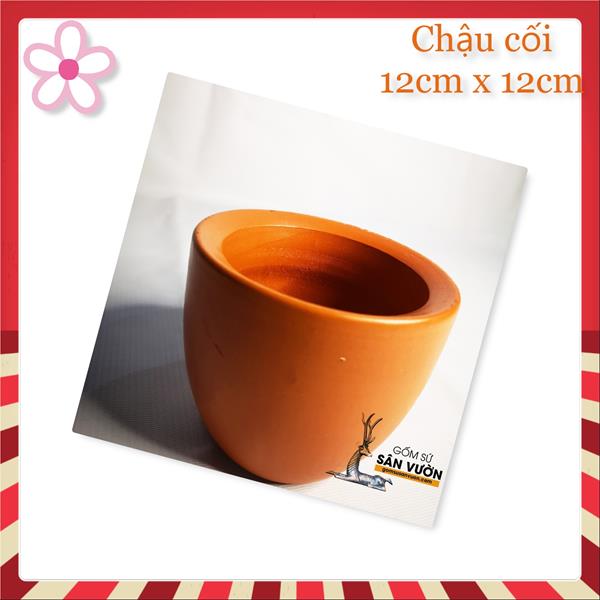 Chậu gốm đất nung hình Chậu Cối (1 cái 12x12cm) - chậu trồng cây, gốm sứ sân vườn Bình Dương