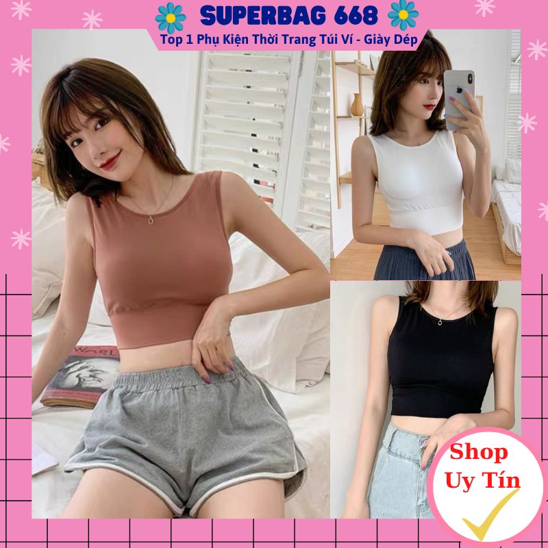 Áo ba lỗ nữ - áo croptop đen trắng thun body chất liệu nhập khẩu cao cấp dáng ôm áo bra mẫu mới 326