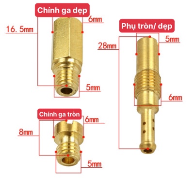 Béc Giclo Chính phụ ga dẹp nova ls bông mai