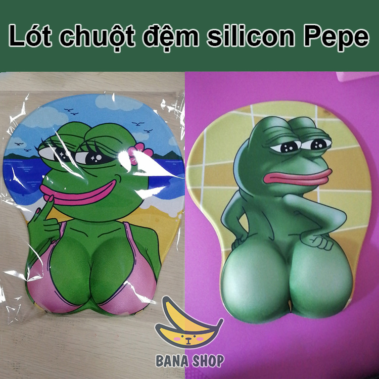 Lót chuột 3D đệm silicon ếch xanh Pepe sad frog siêu bựa dành cho vozer