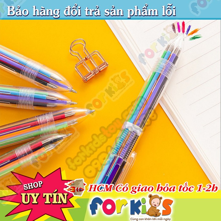 Bút bi 6 màu 6 ngòi khác nhau