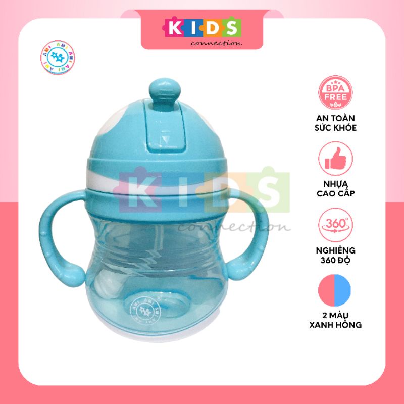 Bình tập uống nước ống hút đáy nặng 250ml am55411