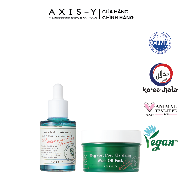 Combo mặt nạ rửa Mugwort 100ml và tinh chất Barrier Ampoule 30ml