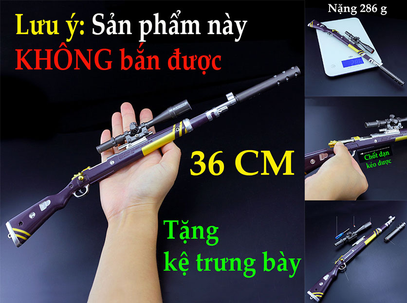Mô Hình Khẩu Kar 98 Skin Black Trong PUBG