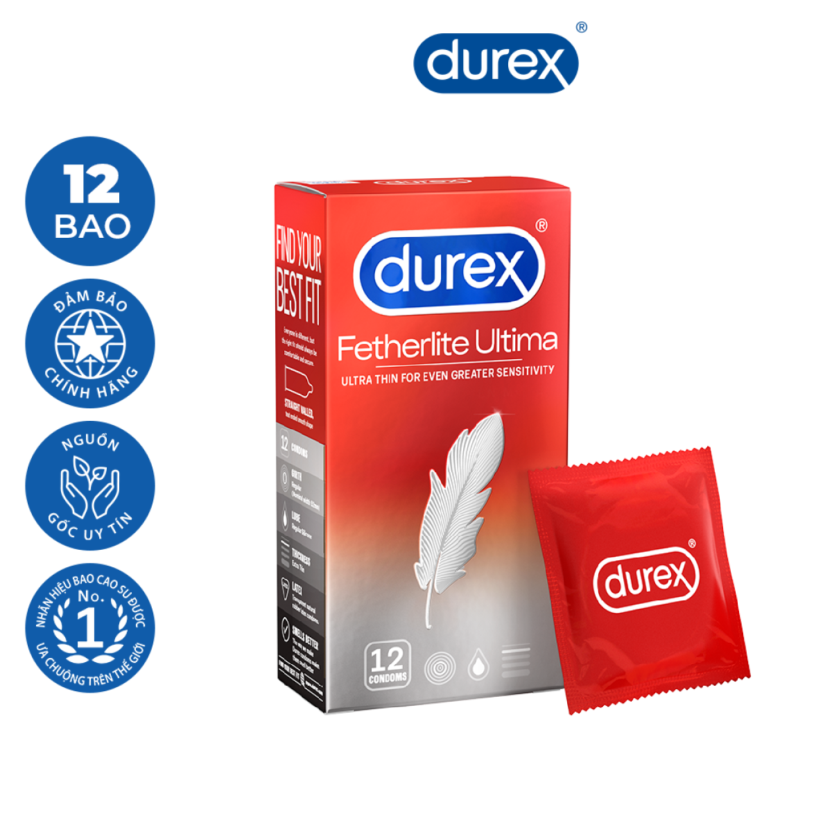 Bao cao su Durex Fetherlite Utima Hộp 12 Bao ( New )