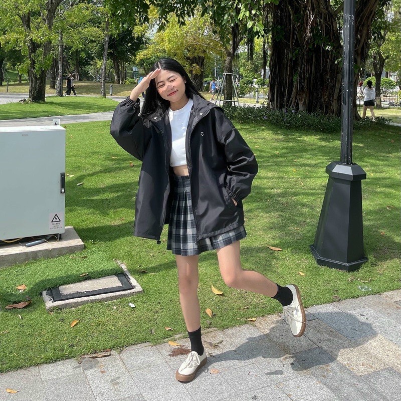 Áo khoác dù unisex form rộng phong cách mùa hè năng động thoải mái