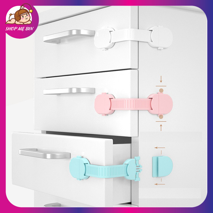 Dây đai khóa tủ lạnh, quần áo, ngăn kéo, hộc bàn giúp bé an toàn trong nha