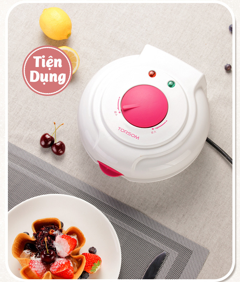Máy nướng kẹp làm bánh 2 mặt Torsom TS-2168S nướng bánh mì làm ốc quế kẹp sandwich làm trứng cuộn