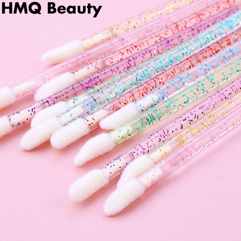 50/100 miếng dùng một lần Crystal Lip Brush Son môi Stick Applicator Ghép lông mi Beauty Makeup Tool Phụ kiện