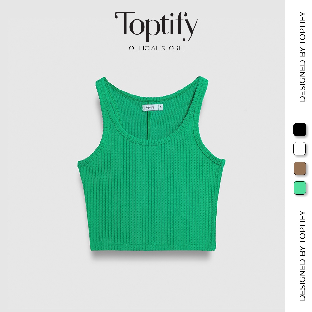 Áo croptop nữ ba lổ toptify vải thun cotton họa tiết clem top ac48
