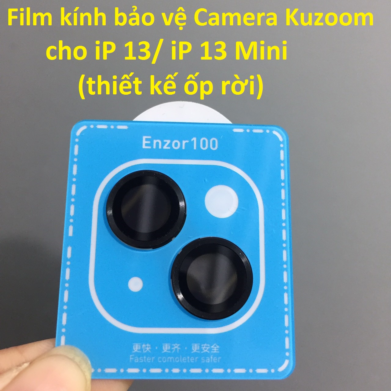 [ iP 13 mini / iP 13) Film kính Sappire bảo vệ camera Kuzoom