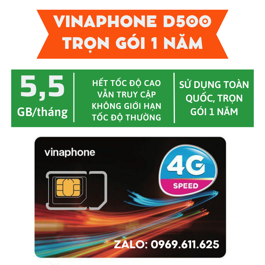 (SALE GIÁ SỐC ) Sim vina D500 5GB/tháng Mua 1 Lần Dùng Cả Năm Vào Mạng Không Giới Hạn SIM 4G DATA TRUY CẬP NHANH .FREESHIP - CHƯA KÍCH HOẠT.