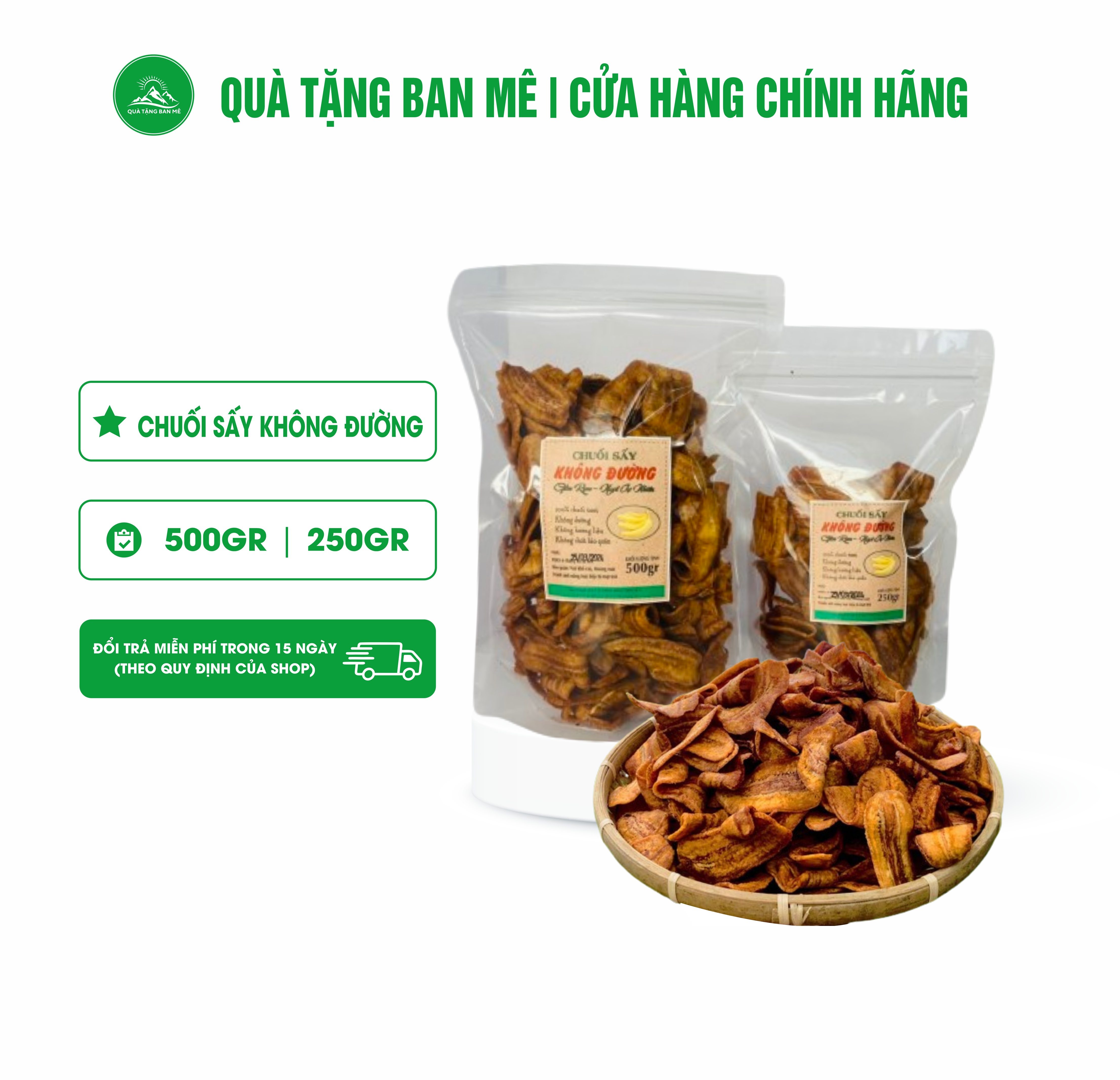 Chuối sấy gia lai không đường ngon, giòn rụm