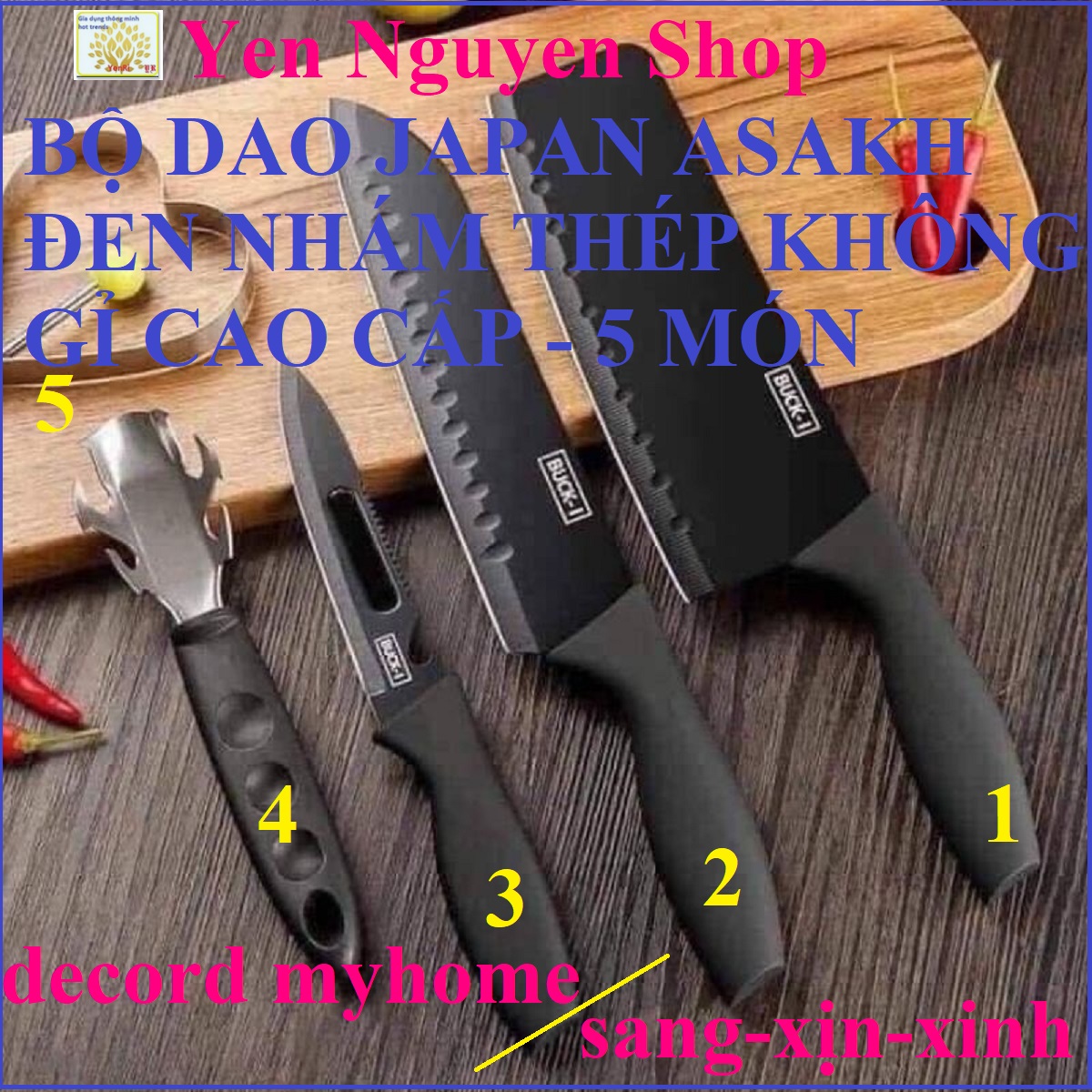 Bộ dao 5 món JAPAN ASAKH