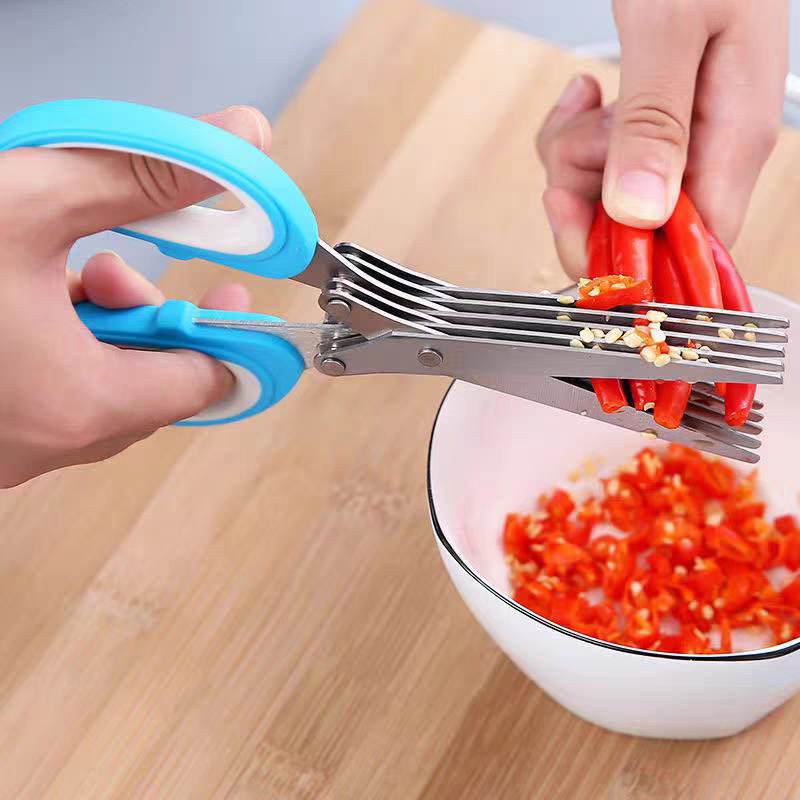 Kéo 3 lưỡi-5 lưỡi cắt hành, ớt tỏi đa năng tiện lợi hiệp phát