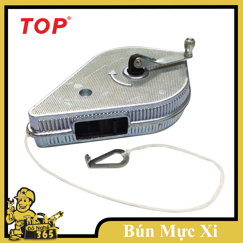 Dụng cụ bật mực 30m Top , vỏ làm từ hợp kim nhôm không gỉ sét, dây vải sợi tổng hợp dài 30m, chuyên dùng lấy dấu trong xây dựng và các công trình khác