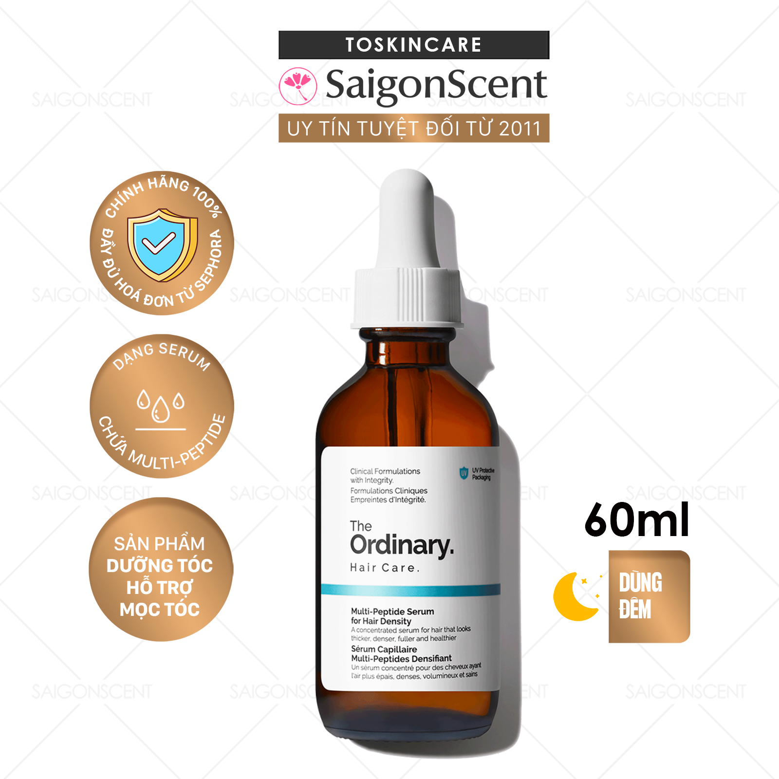 Tinh chất dưỡng dày tóc, giảm gãy rụng The Ordinary Multi-Peptide Serum For Hair Density