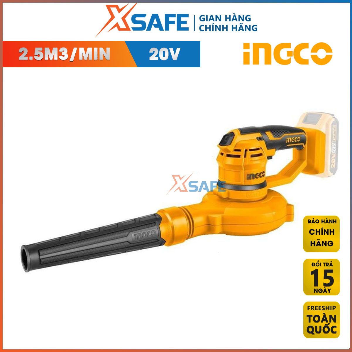Máy thổi bụi dùng pin lithium 20v incgo cabli2001 máy hút bụi kèm theo 1 túi đựng bụi,