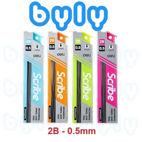 Ruột bút chì bấm 2B - HB DELI ngòi 0.5mm - 0.7mm 7003 - 7004 - S482