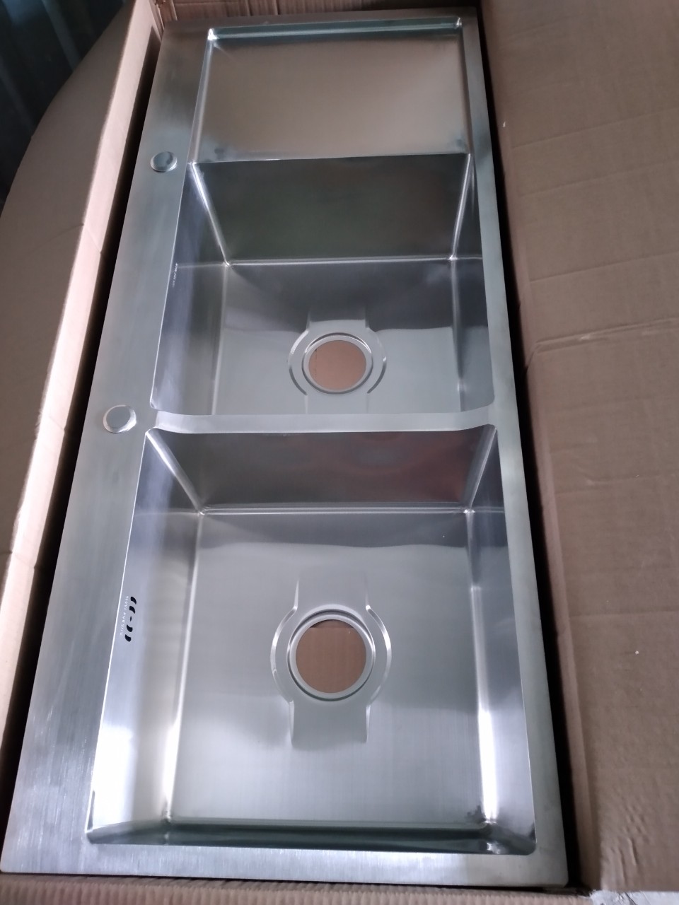 Chậu rửa chén inox kt120x50 dày dặn + tặng kèm bộ xả + khay - đẹp, hàng thương hiệu chất lượng