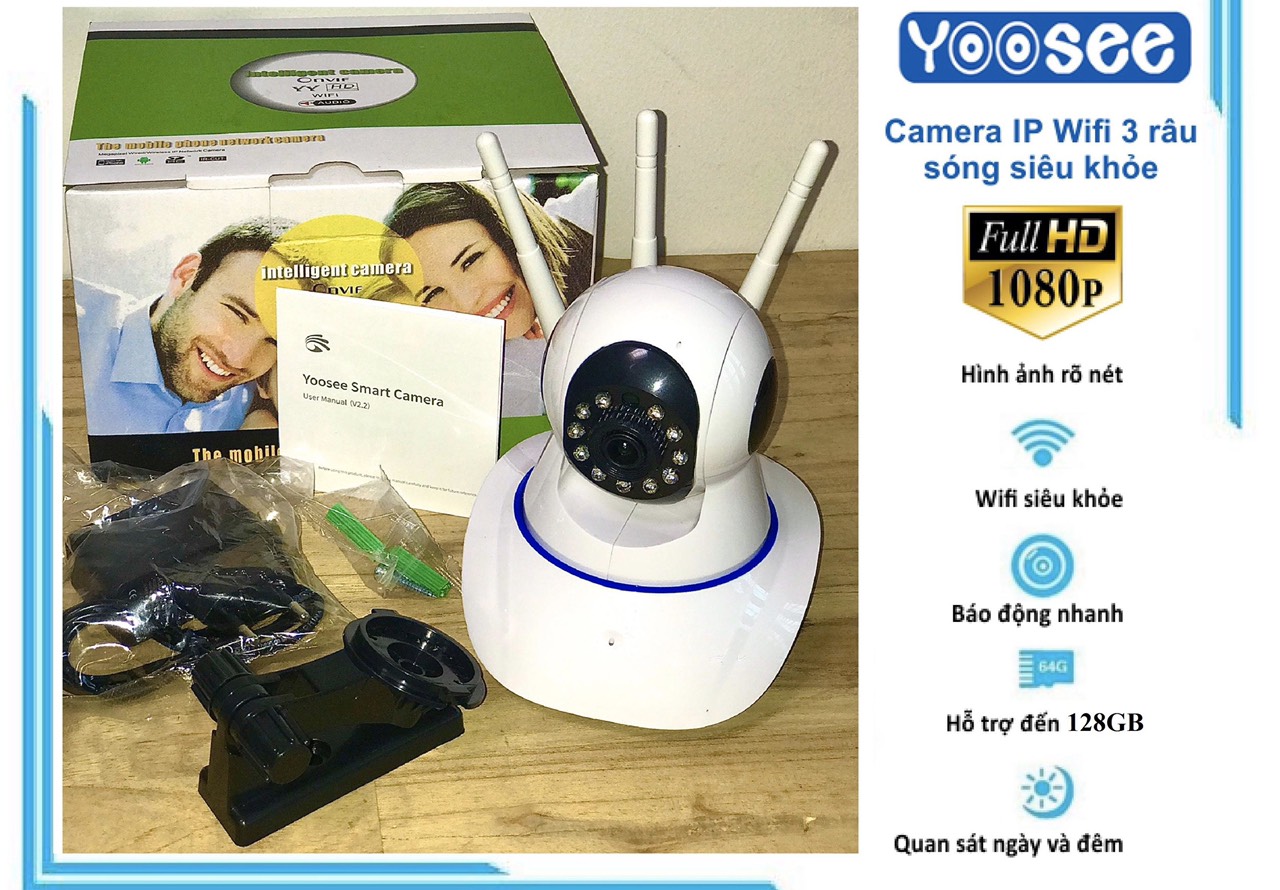 [HCM]Camera wifi yoosee 3 Râu 2.0Mb FHD 1080P - CAMERA IP YOSSE WIFI