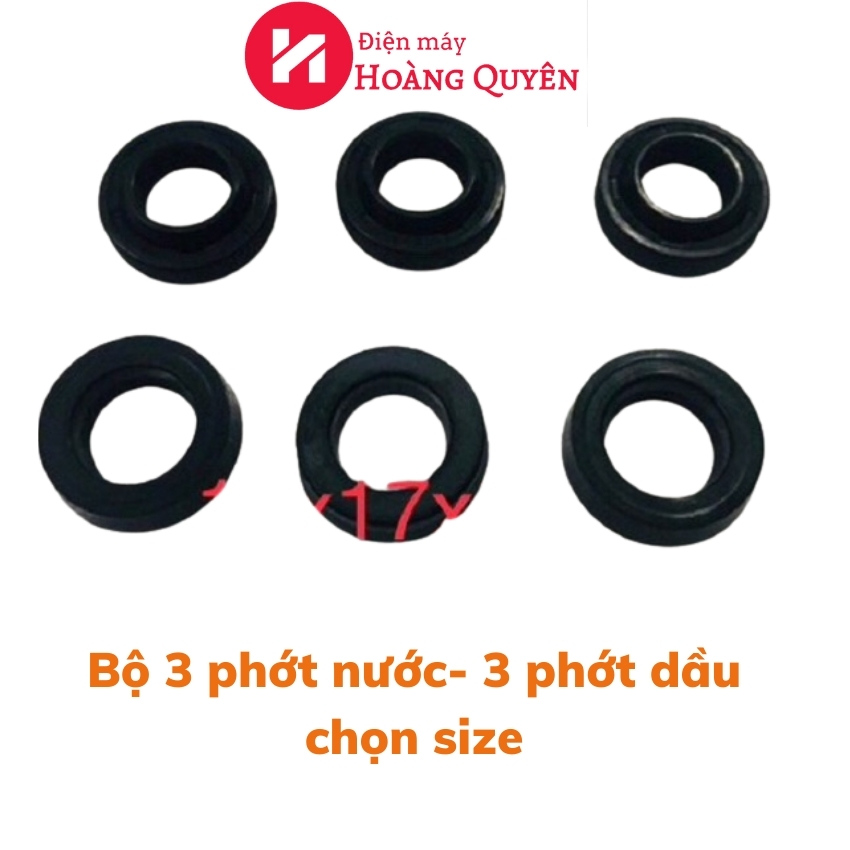 Bộ 3 phớt nước, 3 phớt dầu chọn size cho máy rửa xe cao áp mini