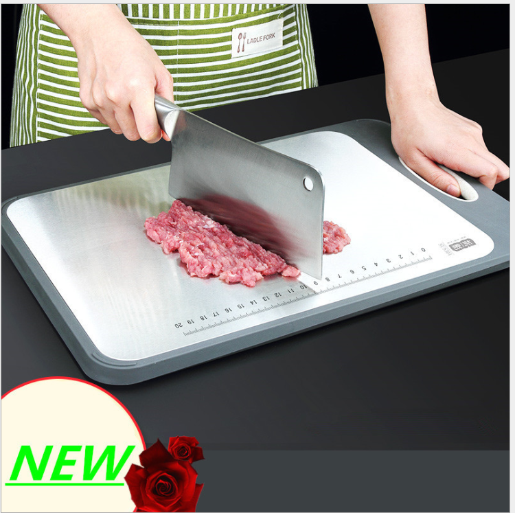 Thớt 2 mặt kháng khuẩn cao cấp. Một mặt inox 304 và một mặt lúa mạch cực an toàn với sức khỏe