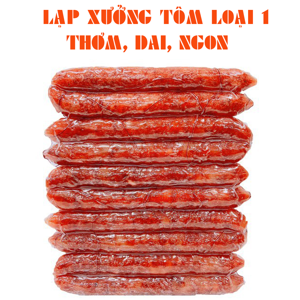 Lạp xưởng hữu châu, Lạp xưởng cai lậy - Lạp xưởng tôm loại 1 , Thơm, Dai, Ngon - 80% tôm, cam kết ATVS thực phẩm - 200g
