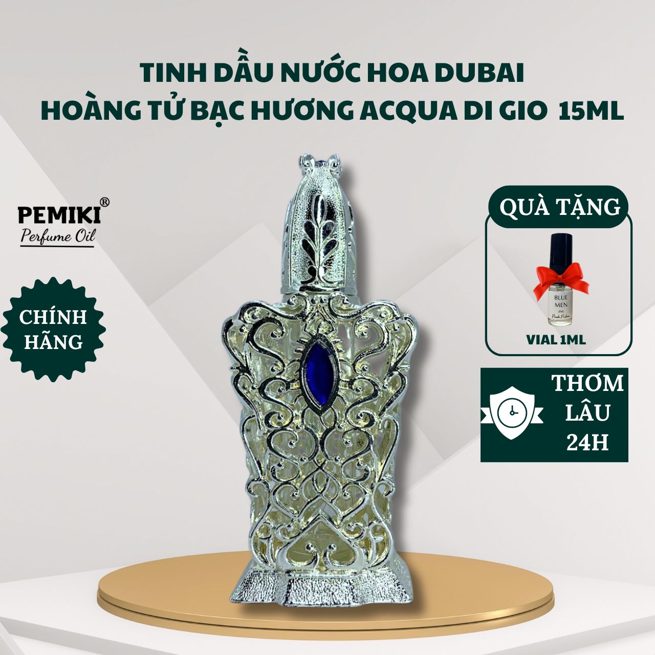 Tinh dầu nước hoa dubai PEMIKI Acqua Di Gio mẫu hoàng tử bạc 15ml thơm lâu 24h - PEMIKI Perfume
