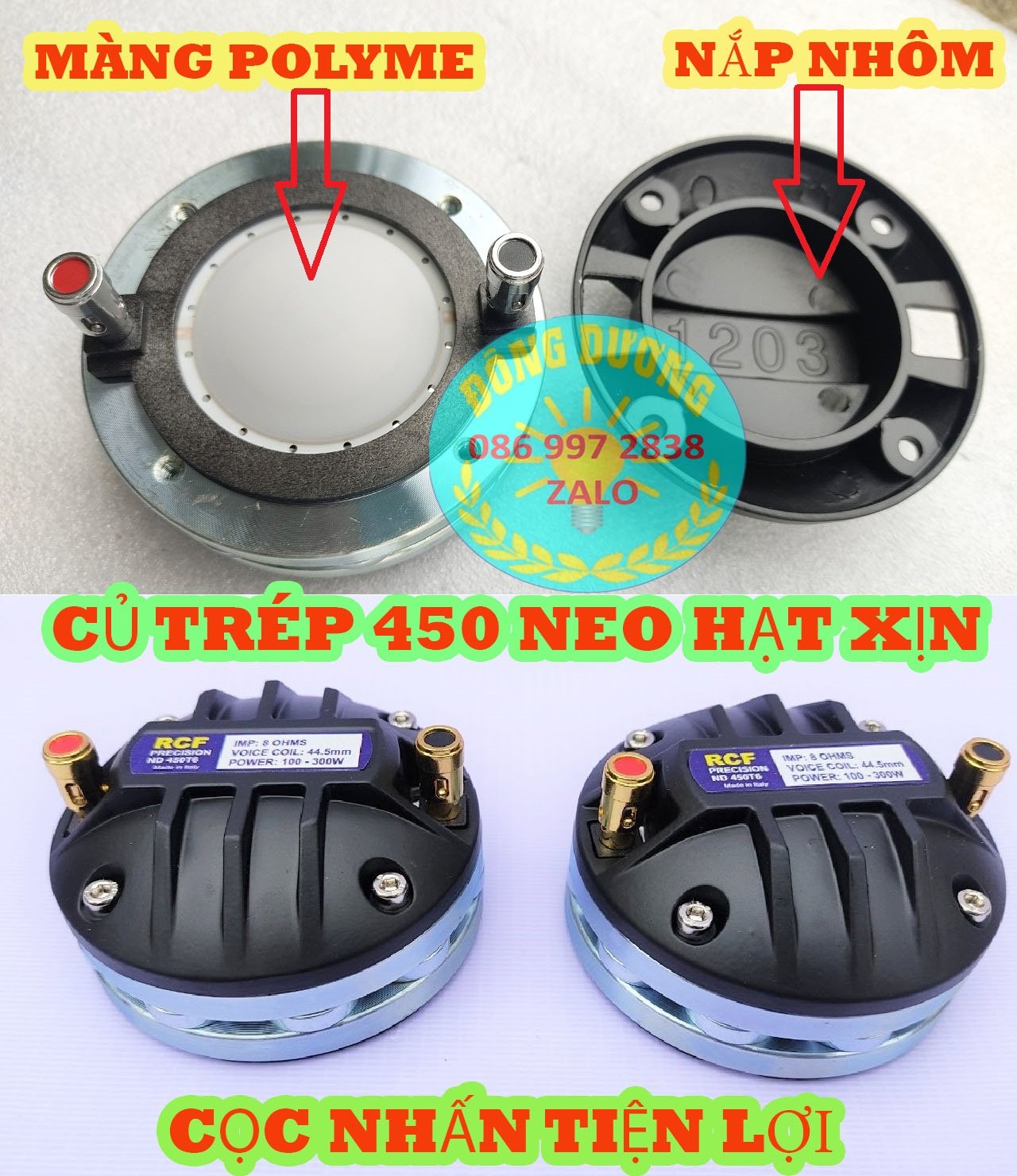 Loa treble neo bi rcf 450 côn dẹt - loa treble 450 - giá 01 đôi