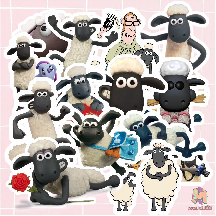 Miếng dán Stickers chủ đề Shaun the Sheep Movie