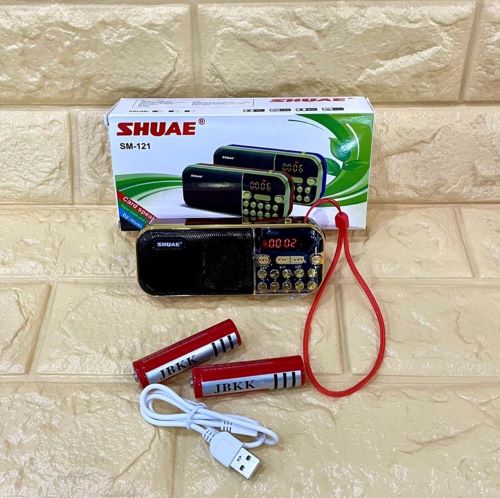 Đài radio bluetooth shuae sm-121 3w cao cấp, loa đài radio đa năng mp3-usb-tf-bt