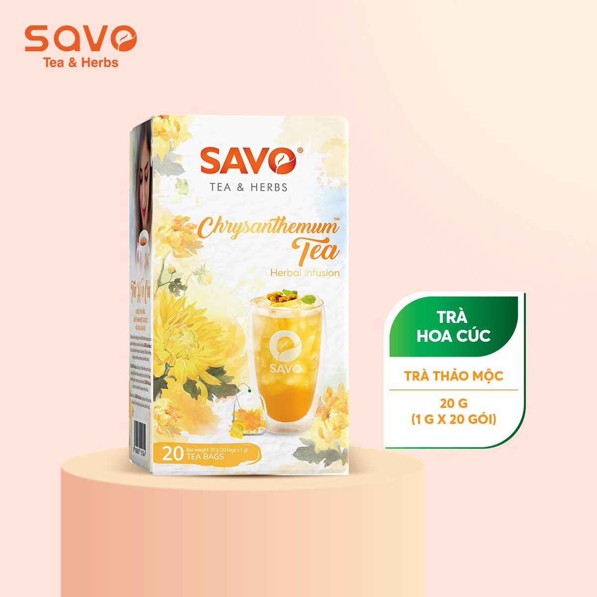Trà savo hoa cúc - hộp 20 gói x 1gr