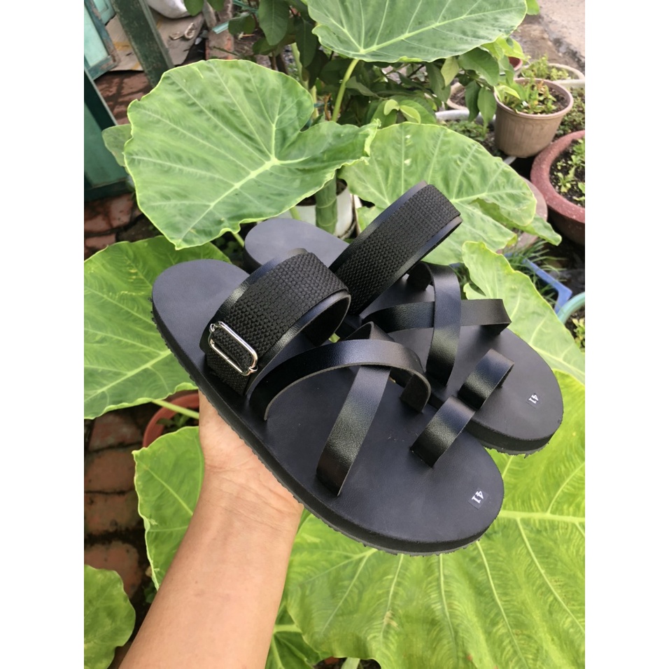 [FREESHIP + HOÀN TIỀN 50K] sandal đồng nai dép quai chéo đen đế đen nam và nữ size từ 35 nữ đến 44 nam