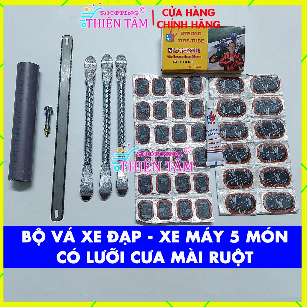 Bộ Vá Ruột - Săm Xe Máy Xe Đạp 5 Món (Lưỡi Cưa)