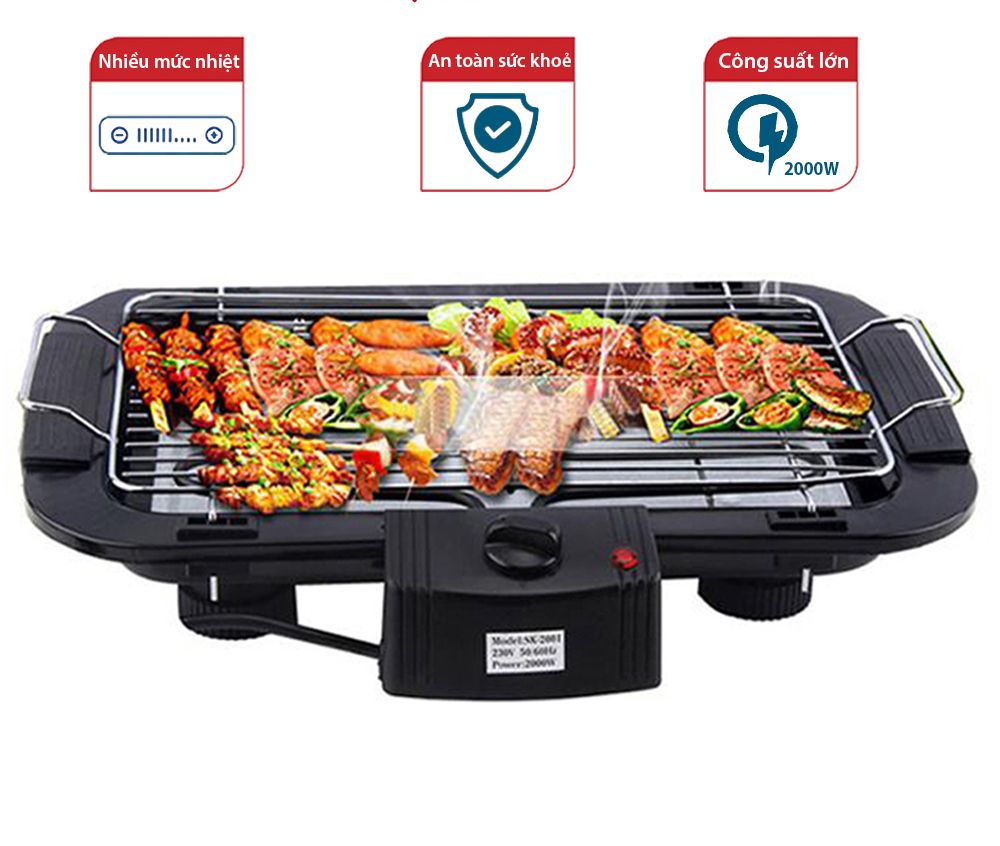 [HCM] Bếp Nướng BBQ Không Dầu, Bếp Nướng Điện Không Khói Hàn Quốc, Bếp Nướng Không Khói, Dã Ngoại Tiệc Nướng Nhanh Chóng Tiện Lợi Bếp Nướng Thịt Không Dính, Không Dầu Bảo Hành 12 Tháng